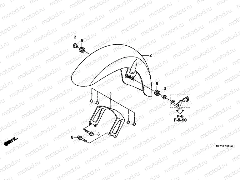 F-10 FRONT FENDER (VT1300CR / CRA)