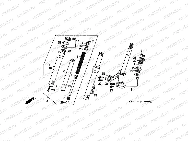 F-10 FRONT FORK / FRONT COVER
