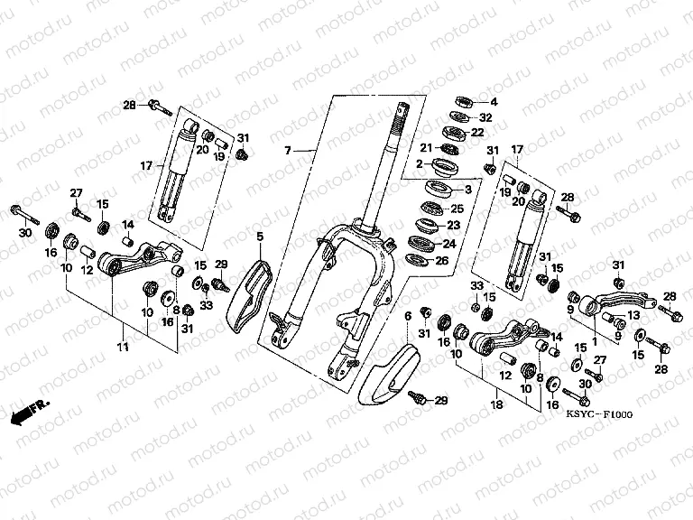F-10 FRONT FORK (SC1255,6,8)
