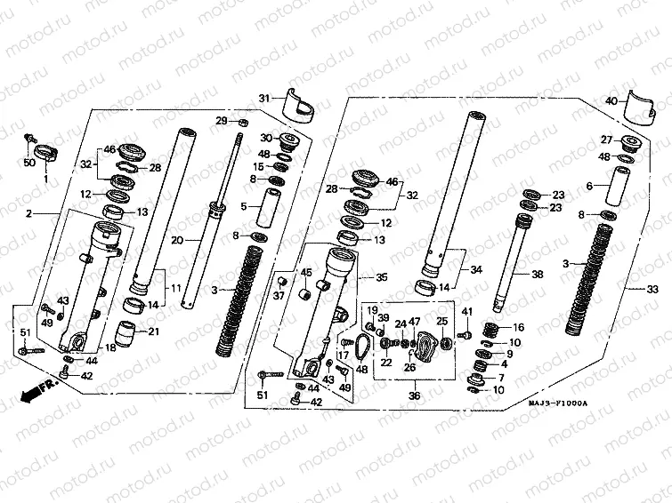 F-10 FRONT FORK (ST1100 / ST1100AS)