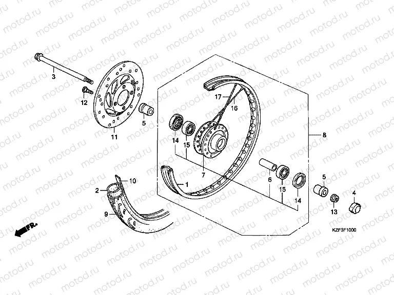 F-10 FRONT WHEEL