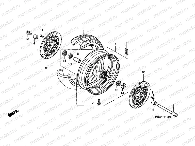 F-10 FRONT WHEEL (99 / 00)