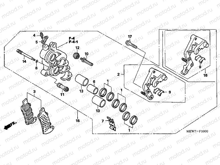 F-10 J. FRONT BRAKE CALIPER