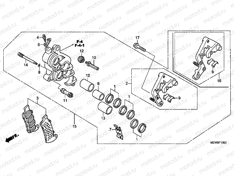 F-10 J. FRONT BRAKE CALIPER
