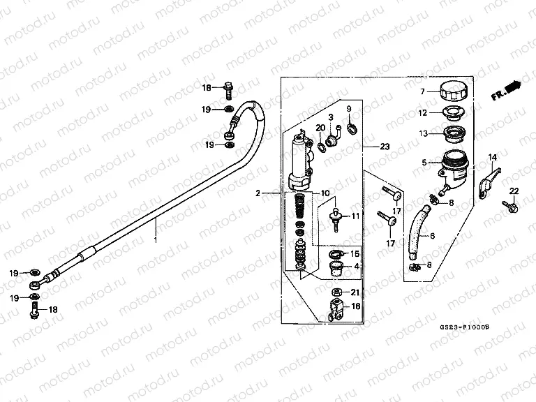 F-10 REAR MAIN BRAKE CYLINDER (CR80RN / RP / RR)