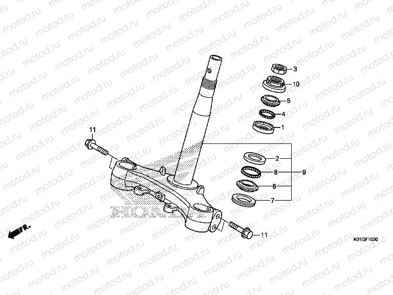 F-10 STEERING STEM