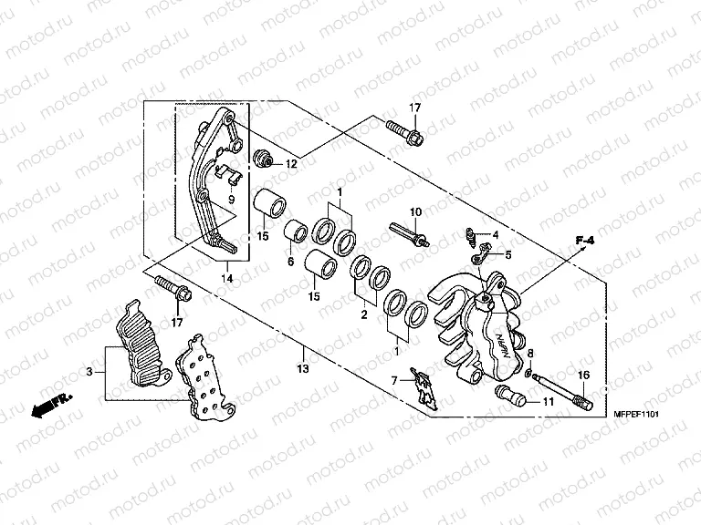 F-11-1 B. FRONT BRAKE CALIPER