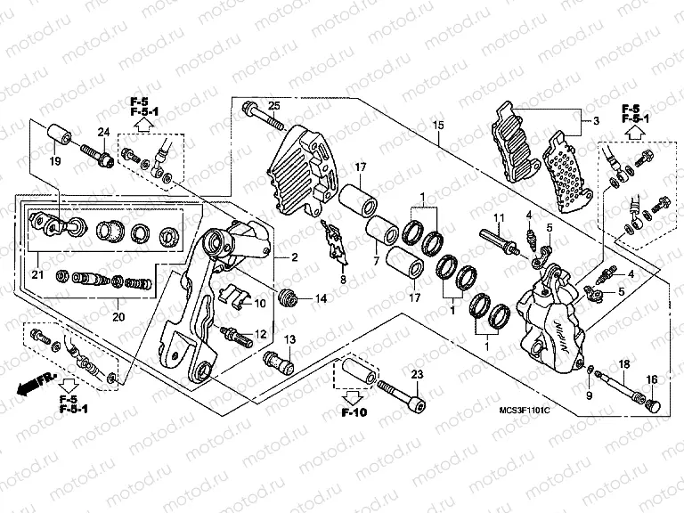 F-11-1 B. FRONT BRAKE CALIPER
