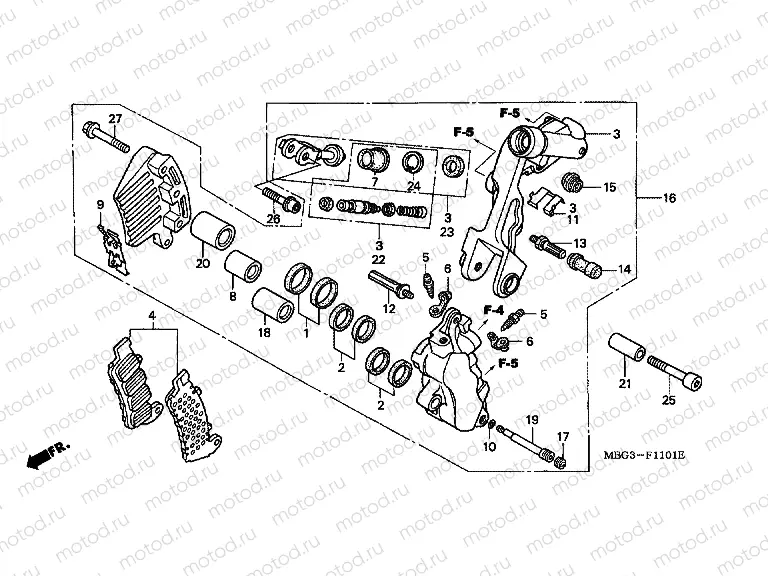 F-11-1 B. FRONT BRAKE CALIPER