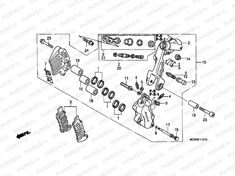 F-11-1 B. FRONT BRAKE CALIPER