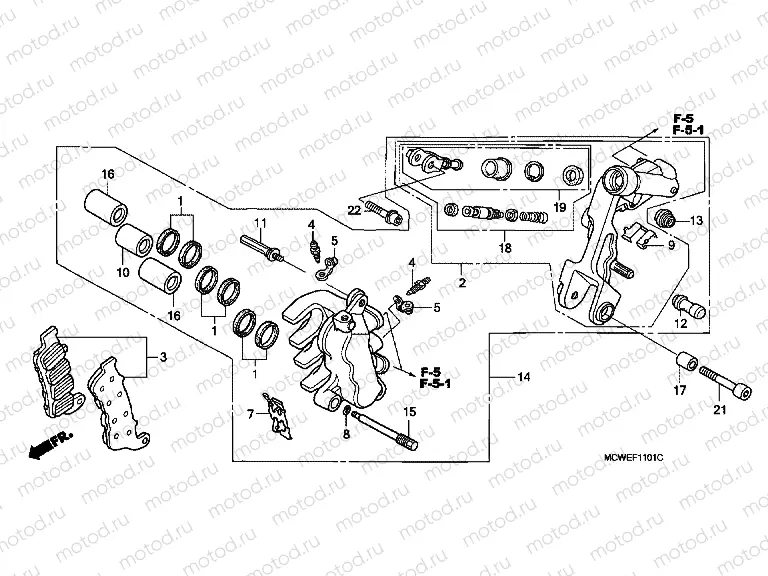 F-11-1 B. FRONT BRAKE CALIPER