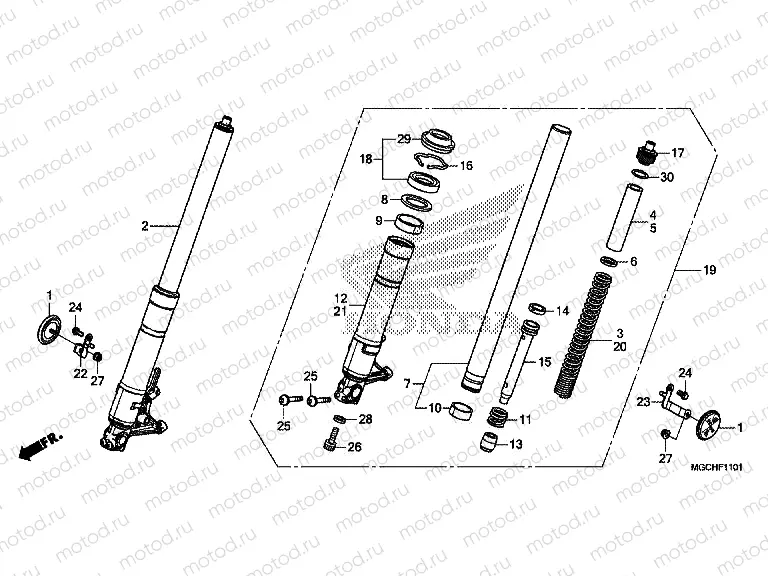 F-11-1 FRONT FORK (CB1100NA / NAD)