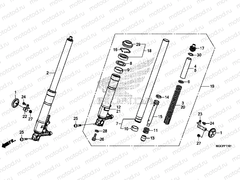 F-11-1 FRONT FORK (CB1100NA/NAD)