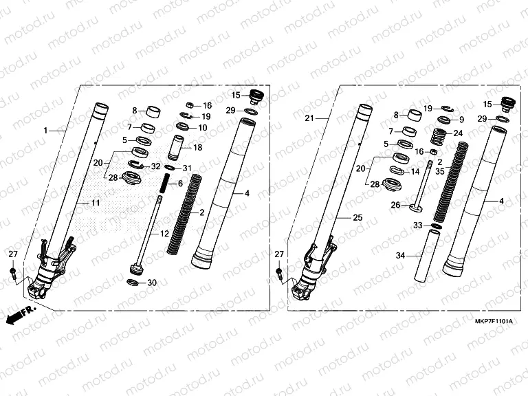 F-11-1 FRONT FORK  CB400XAN,CB500XAN