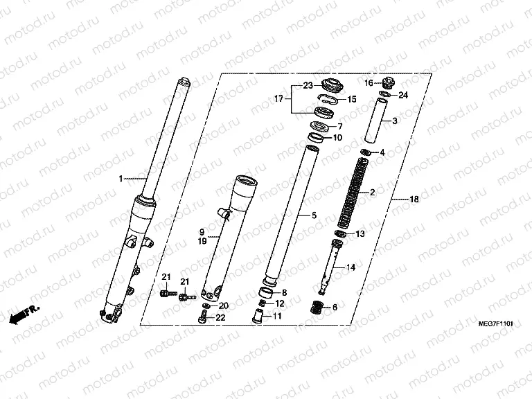 F-11-1 FRONT FORK (VT750C2S)