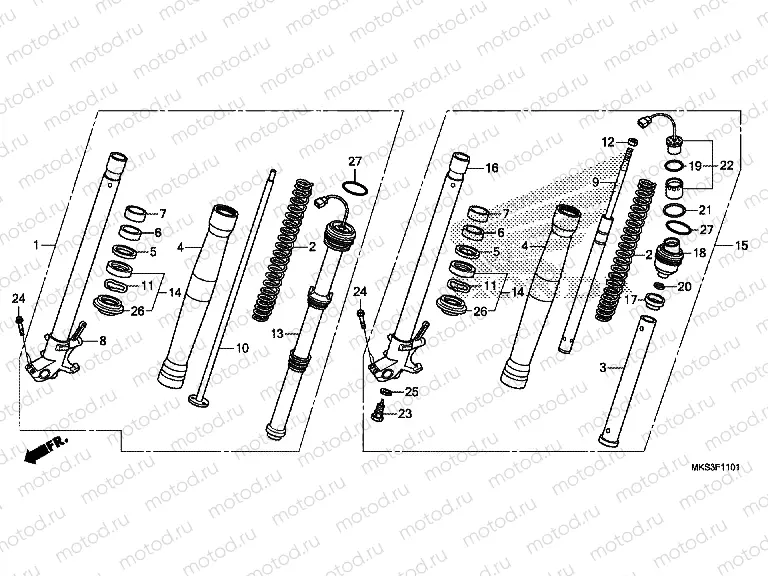 F-11-1 FRONT FORK WITH SHOWA EERA