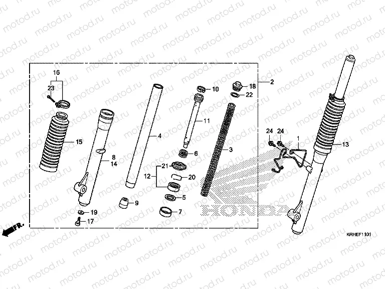 F-11-1 FRONT FORK (XL125LK)