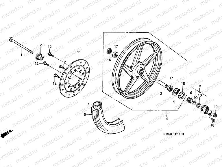 F-11-1 FRONT WHEEL (MOLDED / DISC BRAKE)