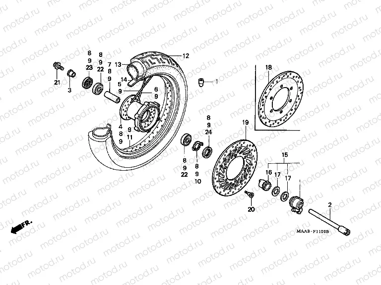 F-11-1 FRONT WHEEL (VT1100C2)