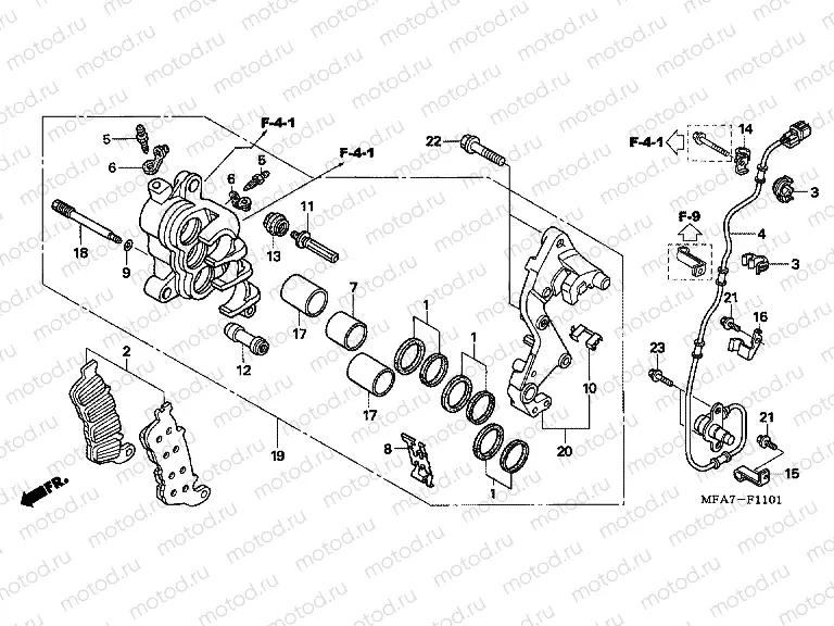 F-11-1 J. FRONT BRAKE CALIPER (CBF1000A / T / S)