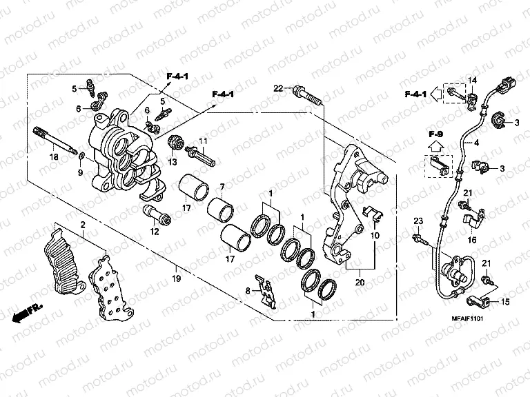F-11-1 J. FRONT BRAKE CALIPER (CBF1000A / T / S)