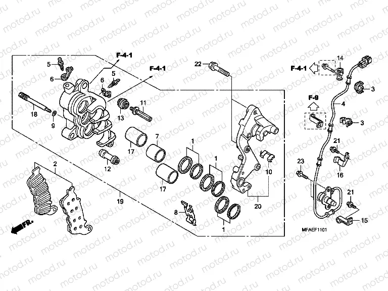 F-11-1 J. FRONT BRAKE CALIPER (CBF1000A / T / S)