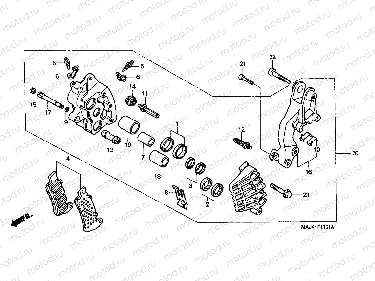 F-11-1 J. FRONT BRAKE CALIPER (ST1100A)