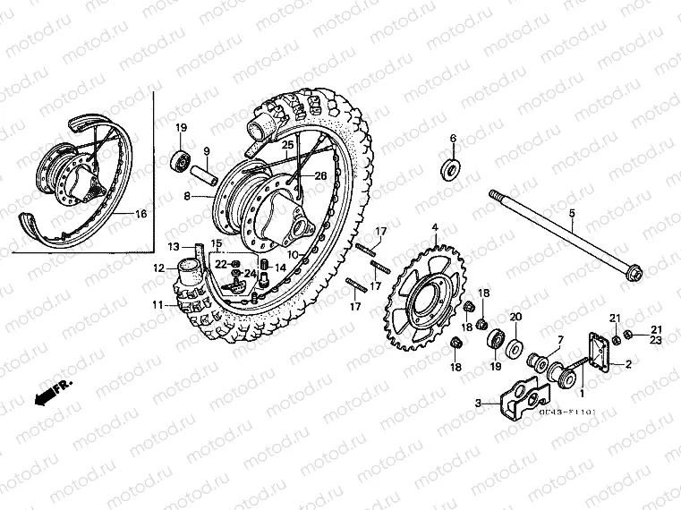 F-11-1 REAR WHEEL (R2F / R2G)