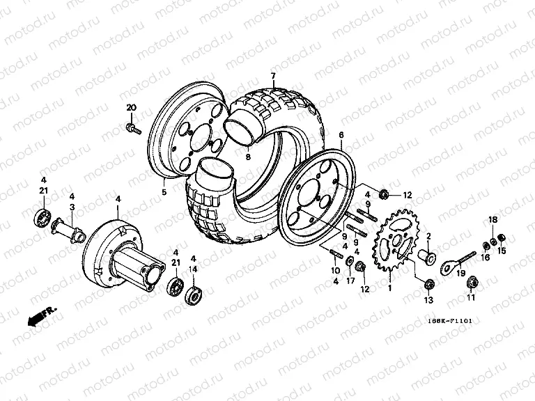 F-11-1 REAR WHEEL (Z50JN / JP / JT)