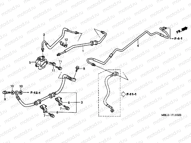 F-11-2 BRAKE LINES (NT650V2 / 3/4/5)