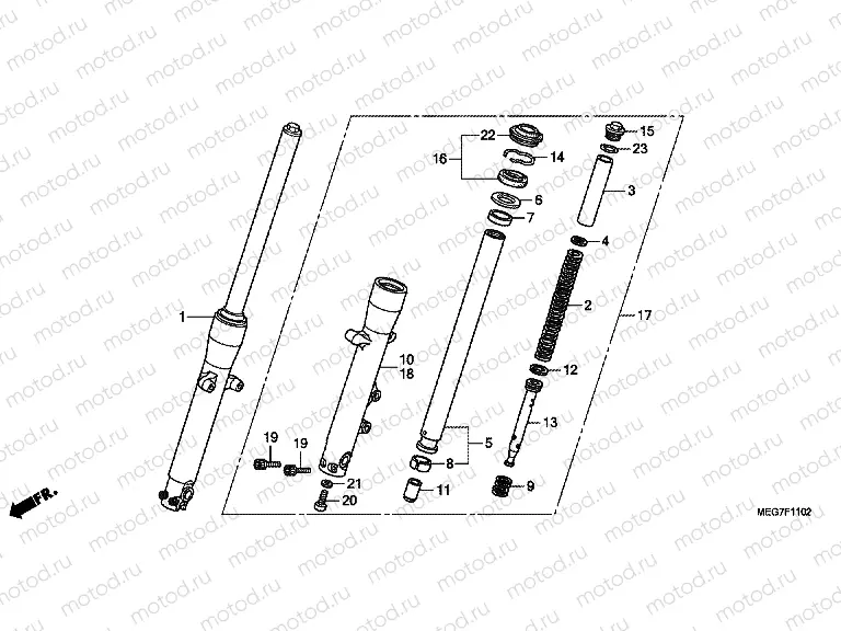 F-11-2 FRONT FORK (VT750S)
