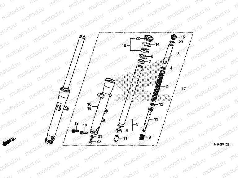 F-11-2 FRONT FORK (VT750S)