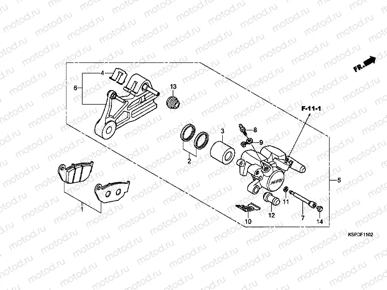 F-11-2 REAR BRAKE CALIPER