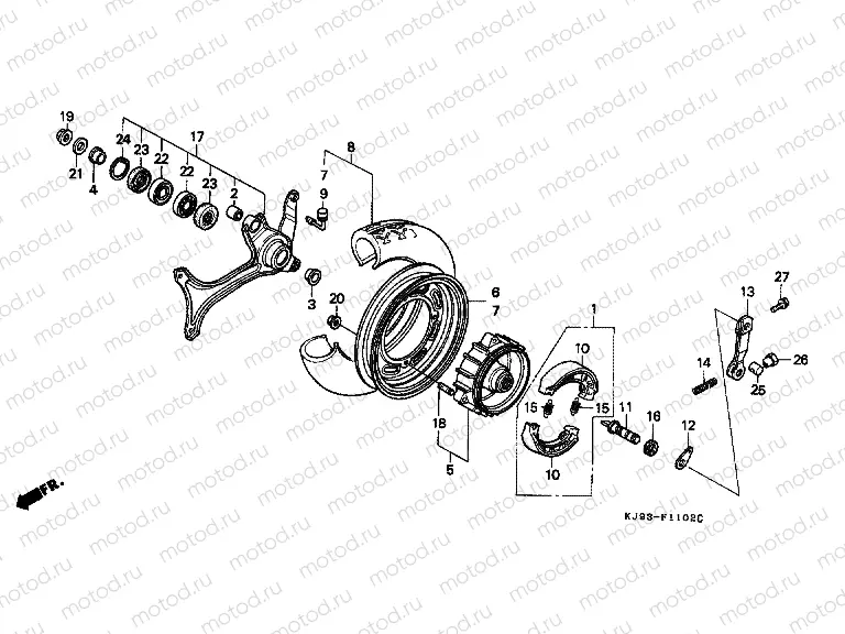 F-11-2 REAR WHEEL (CH125J / L / M / N / P / R)