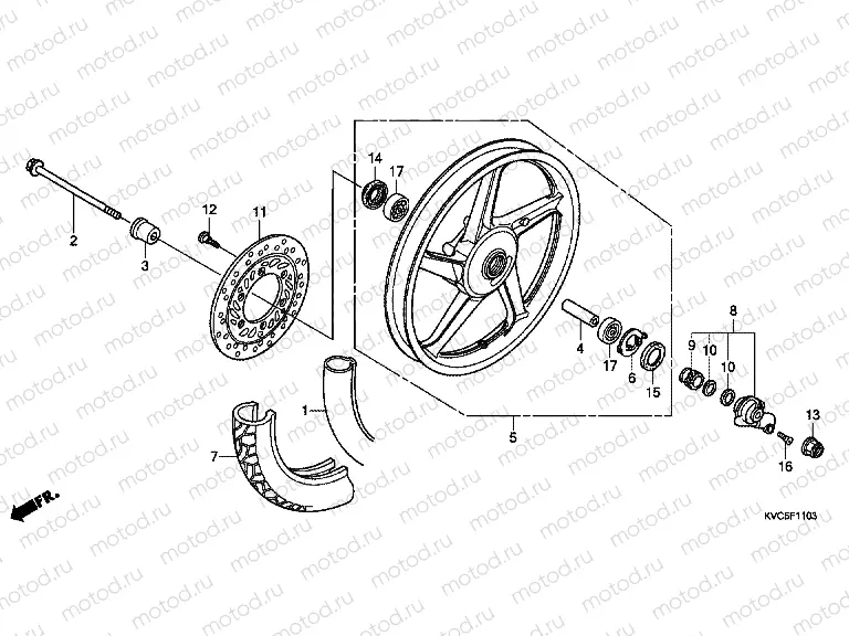 F-11-3 FRONT WHEEL (GLH125SH) (DISC BRAKE)