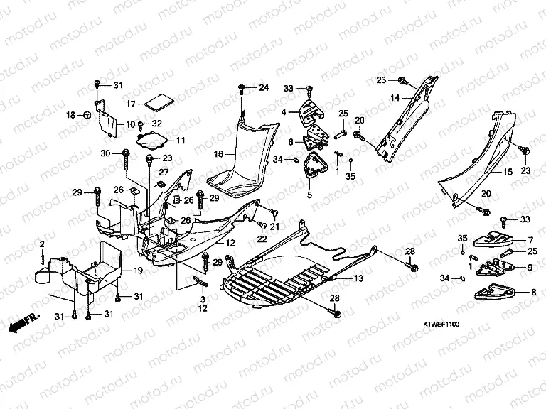 F-11 FLOOR PANEL / REAR FOOTREST