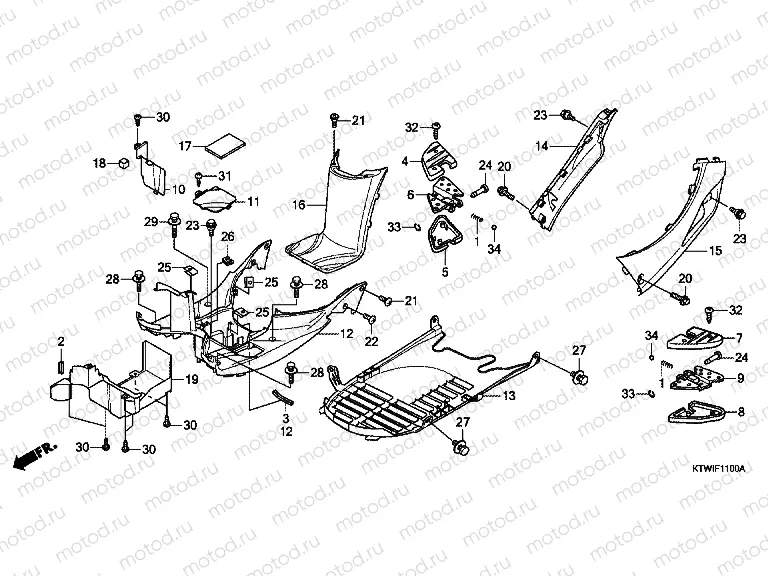 F-11 FLOOR PANEL / REAR FOOTREST