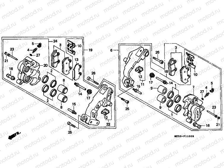 F-11 FRONT BRAKE CALIPER