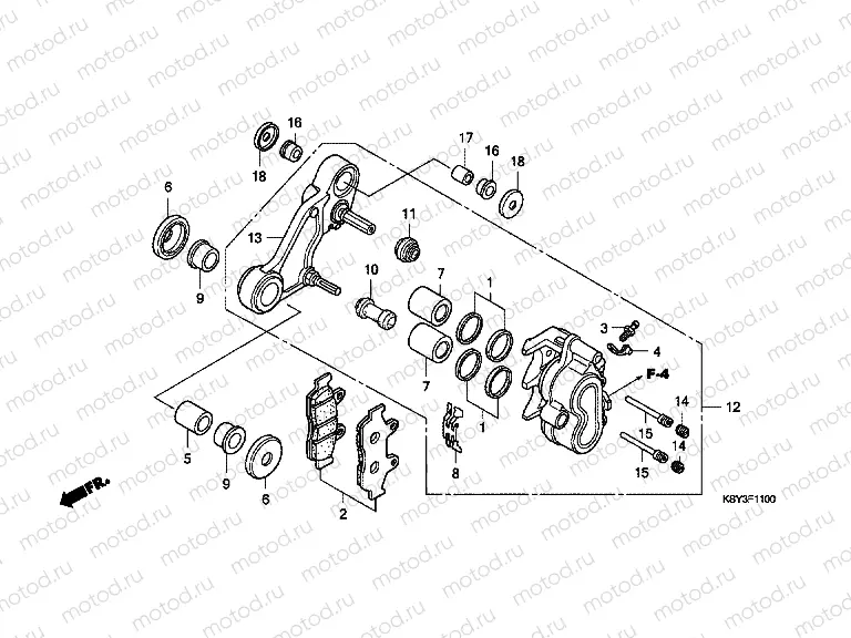 F-11 FRONT BRAKE CALIPER