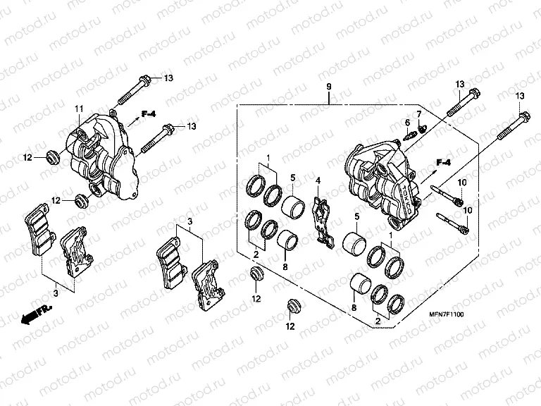 F-11 FRONT BRAKE CALIPER (CB1000R)