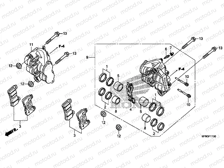 F-11 FRONT BRAKE CALIPER (CB1000R)