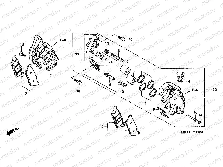 F-11 FRONT BRAKE CALIPER (CBF1000)