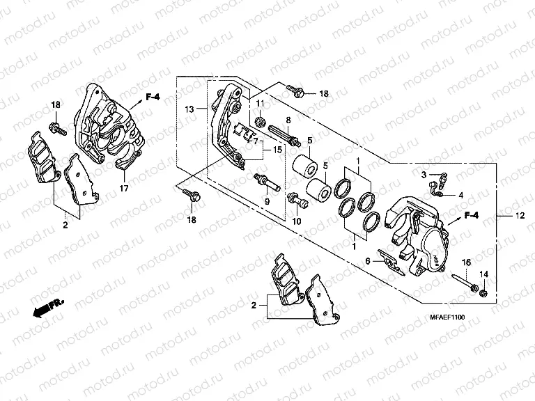 F-11 FRONT BRAKE CALIPER (CBF1000)