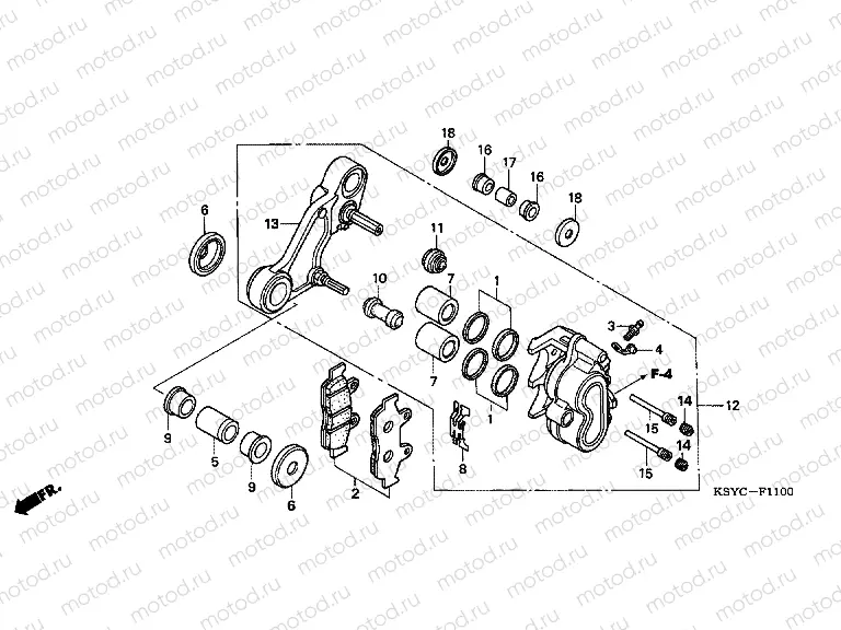 F-11 FRONT BRAKE CALIPER (SC1255,6,8)