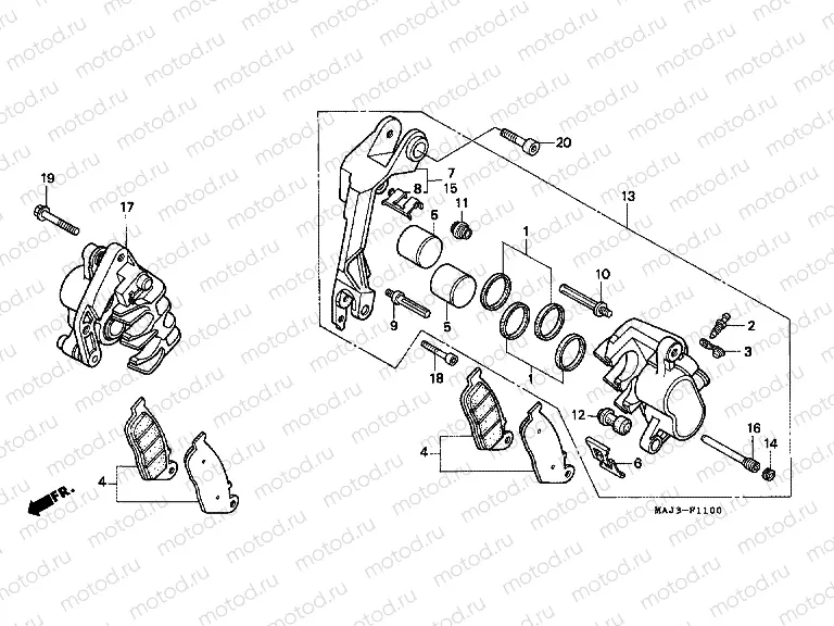 F-11 FRONT BRAKE CALIPER (ST1100)