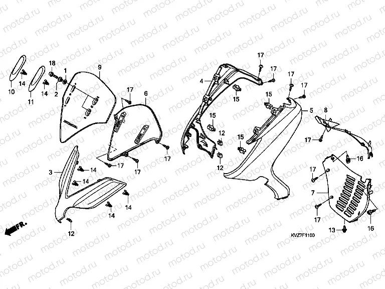 F-11 FRONT COVER / METER AWNING