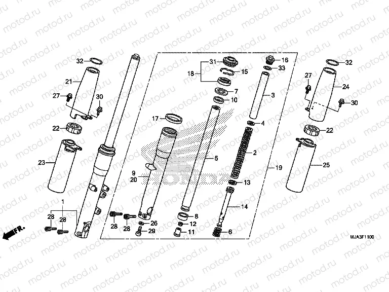 F-11 FRONT FORK (VT750C / CA / CS)