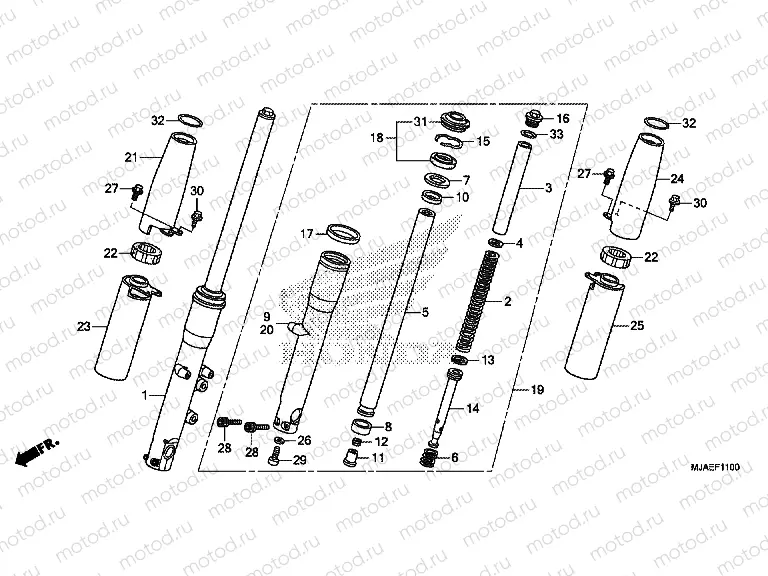 F-11 FRONT FORK (VT750CS / C2B / C)