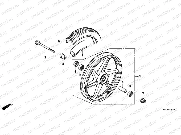 F-11 FRONT WHEEL (GLH1252SH) (DRUM BRAKE)