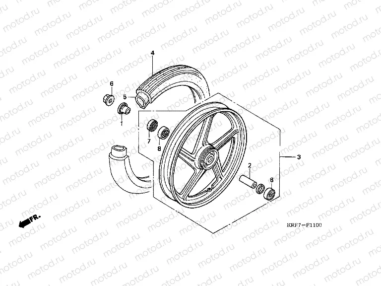 F-11 FRONT WHEEL (MOLDED / DRUM BRAKE)